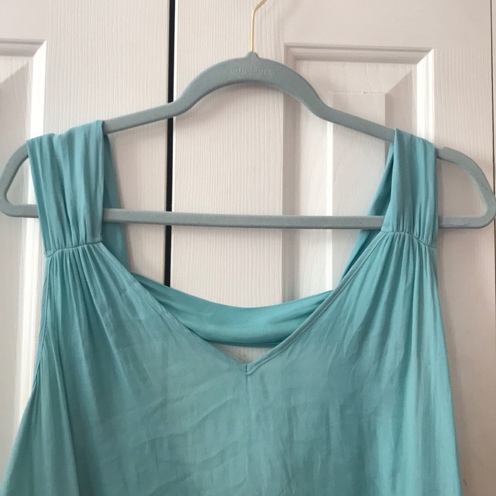 Plus Size Flowy Summer Light Blue Top - Picture 2 of 6